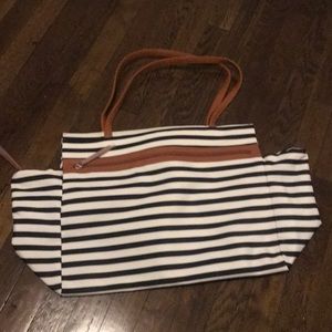 Black and White Stripped Tote Bag